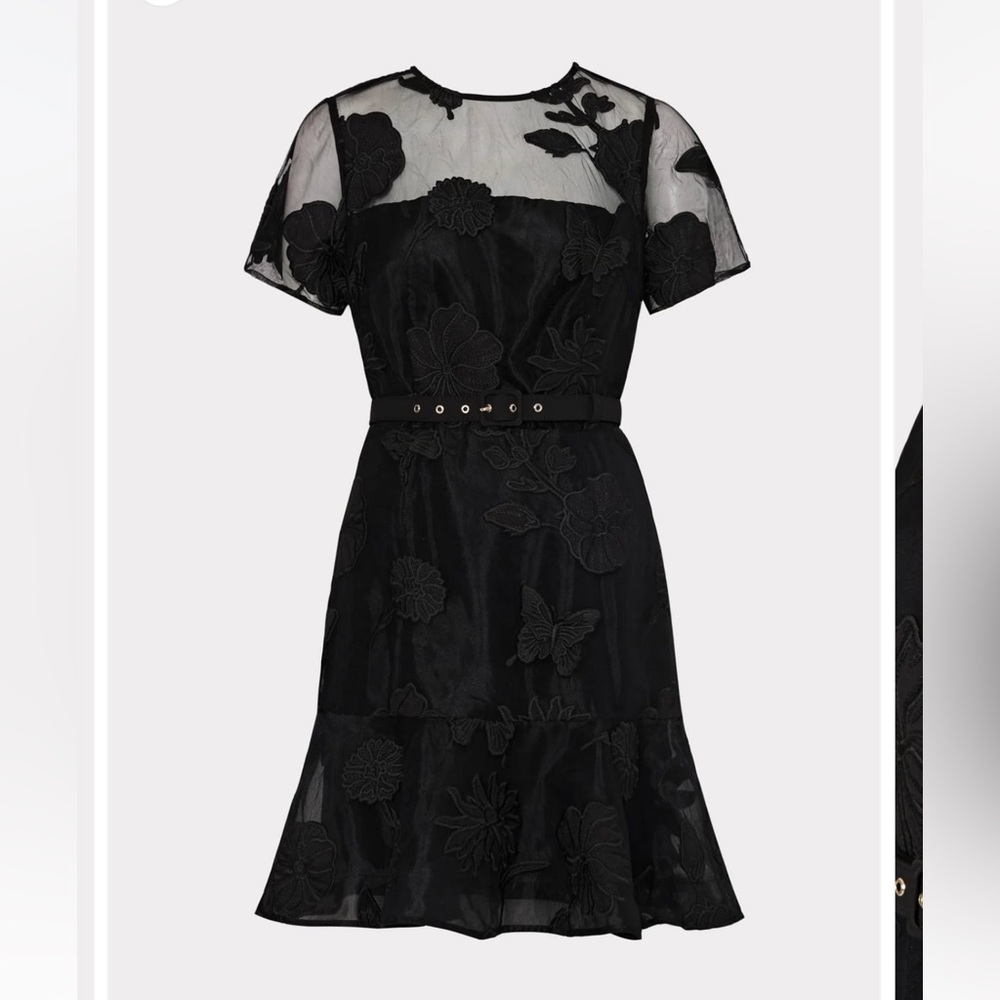 Milly Rosie 3D Butterfly Embroidery Dress Black Sz 10 NWT **No Belt**Retail $595 - Picture 2 of 7
